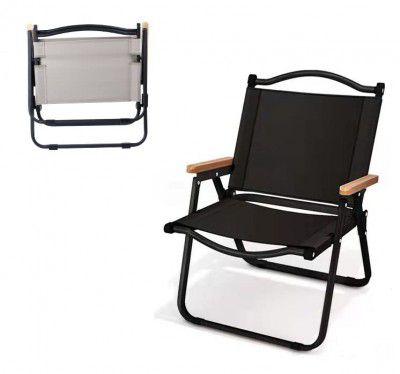 STAR WORK Portable Foldable Chair Outdoor Furniture Compact Chair Aluminum with Armrests for Travel Camping, Fishing Picnic?Ultralight Low Beach Concert Camping Folding Chair (Black, Medium)