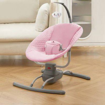 StarAndDaisy Automatic Electric Baby Swing Cradle, Adjustable Swing Speed with Mosquito Net (Pink)