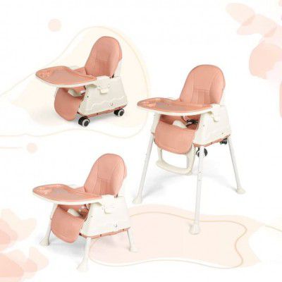 StarAndDaisy Comfort 4 in 1 Premium Multifunctional High Chair with Booster, Normal & Detachable Tray, Adjustable Height, One-Hand Adjustable, Ultra Soft Cushion for Kids/Baby