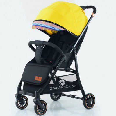 StarAndDaisy Mompush Lightweight Travel Luxury Stroller Compact One-Hand Fold Reclining Seat and XL Canopy 