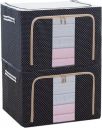 StarCart Nylon Storage Box For Clothes Cloth Storage Box Wardrobe Organizers(66 Ltr-Pack Of 2,Blue Polka),39 Cm,3 Cm...