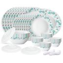 Larah by Borosil Silk Series Stardust Opalware Dinner Set | 47 Pieces...