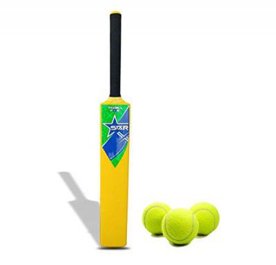 StarX Thrill Fox Heavy Duty First Grade HD Plastic Cricket Bat with Balls, 8 Number (Bat + 3 Balls Only)