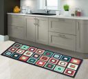 Status 3D Printed Vintage Persian Bedside Runner Carpet Rug Anti Skid Backing (50 x 125 cm) (Squares)...