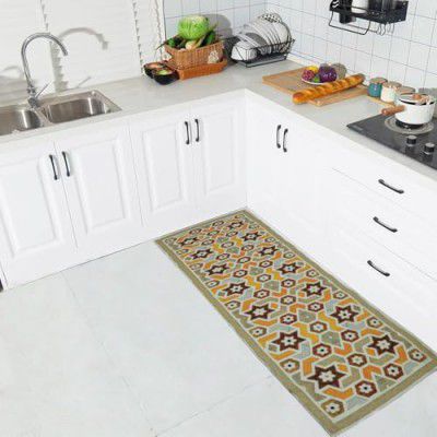 Status 3D Printed Vintage Persian Bedside Runner Carpet Rug Anti Skid Backing Pack of 1