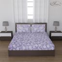 Status Contract -2024 Cotton Rich Double Bedsheet with 2 Pillow Covers for Bed Room, Home, Hotel-120 GSM (Violet White)...