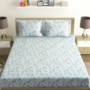 Status Contract -2025 Cotton Rich Double Bedsheet with 2 Pillow Covers for Bed Room, Home, Hotel-120 GSM (Light Blue)...