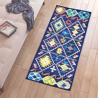 Status Contract 3D Printed Vintage Persian Bedside Runner Carpet Rug Anti Skid Backing for Home