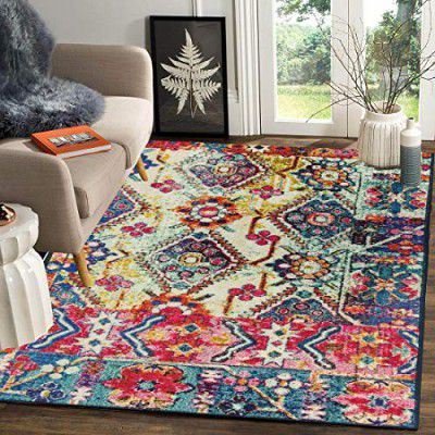 Status Contract 3D Printed Vintage Persian Carpet Rug Runner for Bedroom/Living Area/Home with Anti Slip Backing (4X 6 Feet-Medium, Multi)-Pack of 1