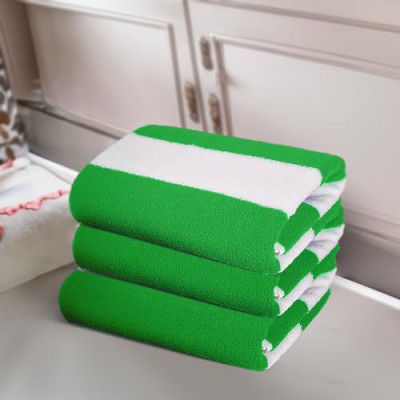 Status Contract Bath Towels |(120 x 60 cm) Coral Fleece Quick Dry Towel |Super Absorbent & Soft (Green) (Set of 3)