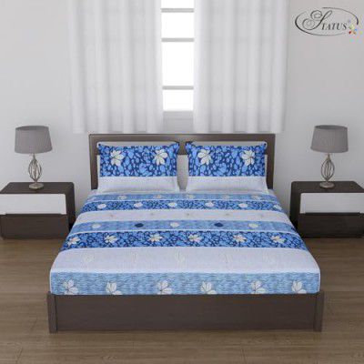 Status Contract Cotton Rich Double Bedsheet with 2 Pillow Covers for Bed Room