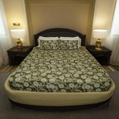 Status Contract Cotton Rich Double Bedsheet with 2 Pillow Covers for Bed Room, Home, Hotel-120 GSM (D-12)