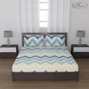 Status Contract Cotton Rich Double Bedsheet with 2 Pillow Covers -120 GSM (Green Yellow)...