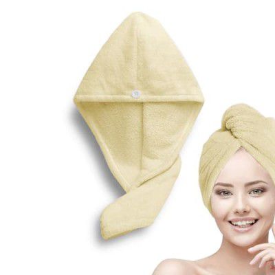 Status Contract Head Towel |Standard Size Microfiber Quick Dry Towel|Super Absorbent & Soft|Luxury Spa Towel with Hook|Lightweight Travel Towel|Microfiber Hair Towel for Men & Women | (Yellow)