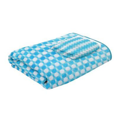 Status Contract Microfiber Towels for Bath-Soft Coral Fleece Towel with Hook Quick Dry Super Absorbent-Stripes Bath Towel for Men and Women-70 x 140 cm and Hand Towel 40x60cm (Sky Blue)