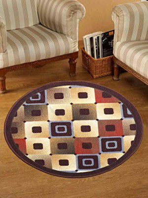 Status Contract Nylon Floor Round Carpet Mats for Living Room, Dining Room, Bathroom, Hall, Restaurant with Anti Skid Backing (30 x 30 inches)