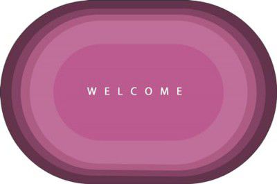 STATUS Contract Pink Welcome Water Absorbing Mat for Bathroom Quick Dry Rubber Backed Anti-Slip Floor Mat (40 x 60 CM) (D5)