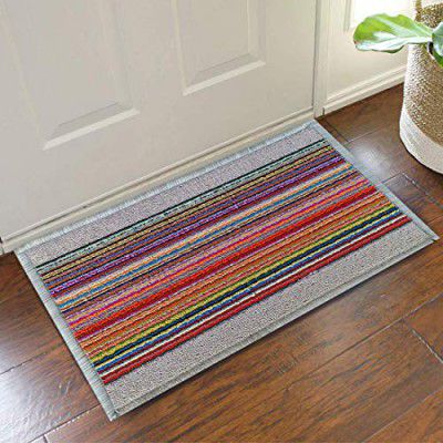 Status Contract Polypropylene Home Entrance Door Floor Mat with Anti Slip Backing (15x23inch, Pack of 1, Grey)
