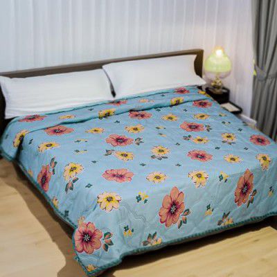 Status Contract Pure Cotton 120 GSM Reversible Soft Lightweight Printed Double Bed Blanket/AC Dohar/Skin Friendly Dohar-220x200 cm (Green), 120 Tc