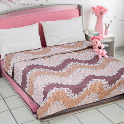 Status Contract Pure Cotton 120 GSM Reversible Soft Lightweight Printed Double Bed Blanket/AC Dohar/Skin Friendly Dohar-220x200 cm | (Brown)