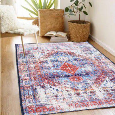 Status Contract Rugs for Living Room|(3x5ft) Printed Carpet for Living Room Decor (Vintage 413), Polyester, Multicolor, Rectangular