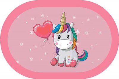 Status Contract Super Water Absorbent Soft Doormat, Quick Dry Dirt Barrier for Home, Bathroom, (38x 58cms) (1, Pink Unicorn)