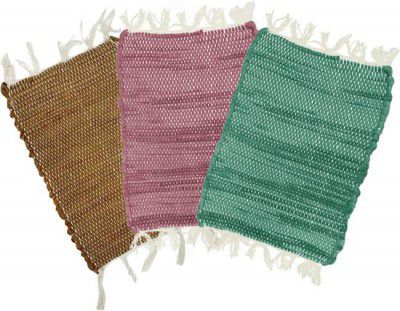 STATUS Cotton Door Mat (Multicolor, Medium, Pack of 3)