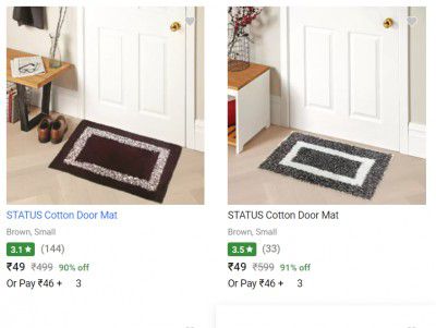 STATUS Cotton Door Mat Starting at ₹49