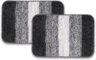 STATUS Microfiber Bathroom Mat  (Black, Medium, Pack of 2)