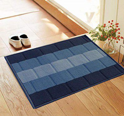 Status Polypropylene Anti Slip Floor Door Mat in Home Kitchen Office Entrance Mats (38x58 cm) (Blue)