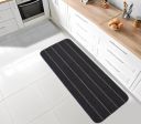 STATUS Polypropylene Striped Anti Skid Runner for Living Area | Rug for Bedroom |Rug for Dining Table Rug for Floor with Anti Slip Backing(Dark Grey, 45X120 cm)...