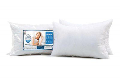 STATUS Ultra Soft Fiber Filled Fibre Premium Pillow for Home & Hotel Use (16X24, Fiber; White, Pack of 2)