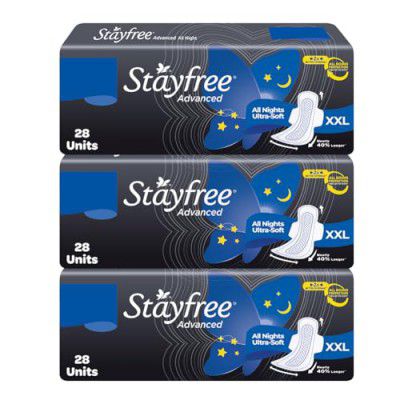 Stayfree Advanced Xxl|Combo Packs 84 Pads|Absorbs 2X Faster 2X Better Coverage|Up To 12 Hours Of Protection