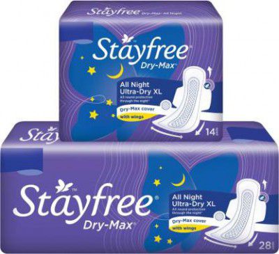 STAYFREE Dry Max All Night combo of 42 pads Sanitary Pad (Pack of 42)