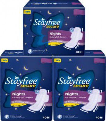 STAYFREE Secure Nights sanitary pads for women - 100 pads