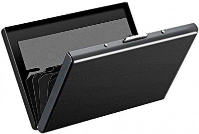 Stealodeal Black RFID Blocking Steel Credit/Debit/ATM 6 Slots (Unisex) Card Holder