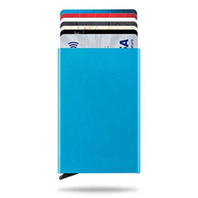 Stealodeal Blue Aluminium RFID Blocking Card Holder (AF-50BL)