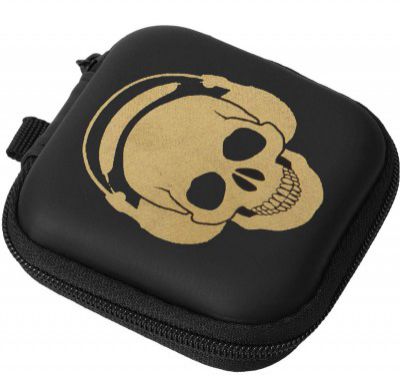 Stealodeal Square Skull Leather Zipper Earphone Case