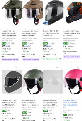 Steelbird Biker Helmets Upto 54% Off | Starts At Rs 411