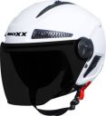 Steelbird BoXX Dashing Open Face Helmet, ISI Certified Helmet in Dashing White Motorbike Helmet (Dashing White with Smoke Visor)...