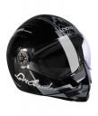 Steelbird Mens ISI Certified Printed Helmet - Adonis Lost Border Full Face Helmet with Plain Visor (Large 600MM, Mat Black with Grey)...