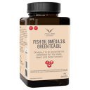 Steelbird Omega-3 Fish Oil With Green Tea Oil Threefold Strength 1000 mg Capsules ( 400 mg EPA ; 300 mg DHA ; 100 mg Green Tea Oil ; 200 mg Other Omega 3 Fatty Acids ) - For Men & Women - 60 Capsules...