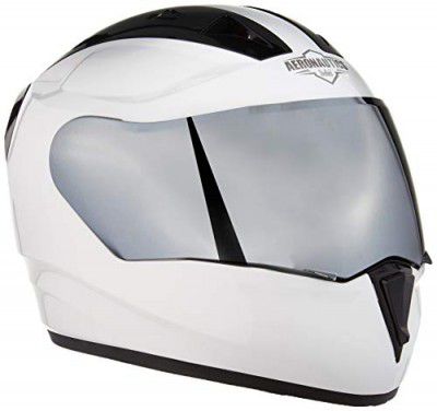 Steelbird SA-1 Aeronautics Full Face Helmet White, Size: L (57-58 cm)