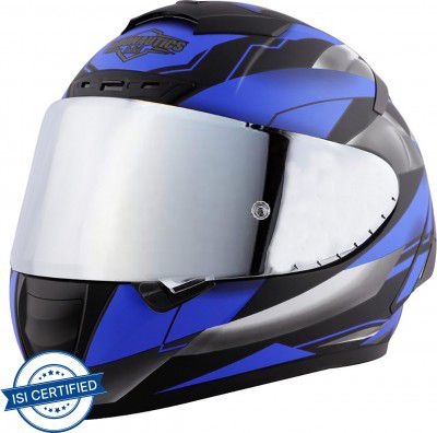 Steelbird SA-2 Aeronautics Metallic Glossy Motorbike Helmet (Blue)