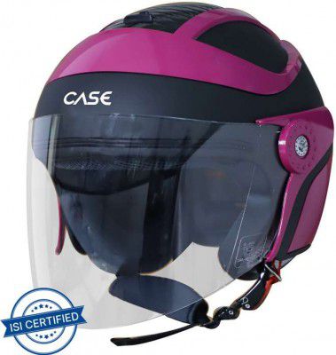 Steelbird SB-29 Case Motorbike Helmet (MAT BLACK WITH PINK)