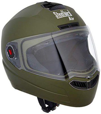 Steelbird SBA-1 Full Face Helmet Bottle Green, Size: M(55-56 cm)