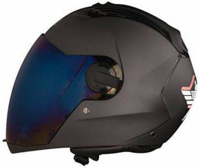 Steelbird SBA-2 7Wings ISI Certified Full Face Helmet Fitted with Clear and Extra Visor Motorbike Helmet  (Black)