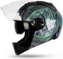 Steelbird SBA-2 Transformers Matrix ISI Certified Full Face Helmet for Men Motorbike Helmet  (Glossy Black Green with Inner Sun Shield)...