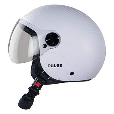 Steelbird SBH-16 7Wings Pulse Dashing Helmet for Boys with Plain Visor (Medium 580 MM, White)