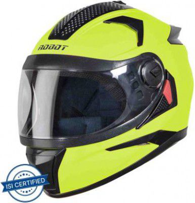 Steelbird SBH-17 Robot Fluo Motorbike Helmet  (FLUO NEON GLOSSY)